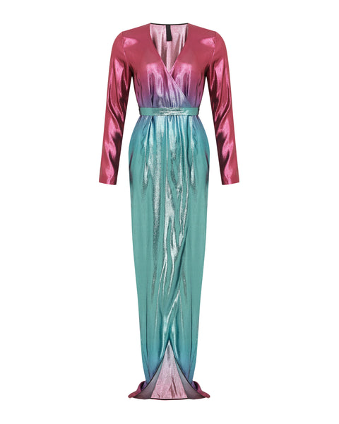 Eva Gown - Aqua/Pink