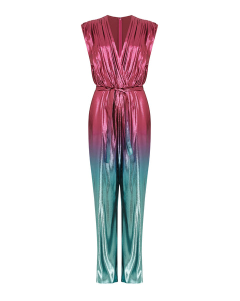 Cindy Jumpsuit - Aqua/Pink