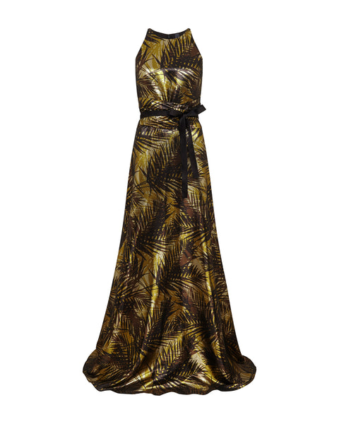 Antiope Gown - Moonshine Palm Print